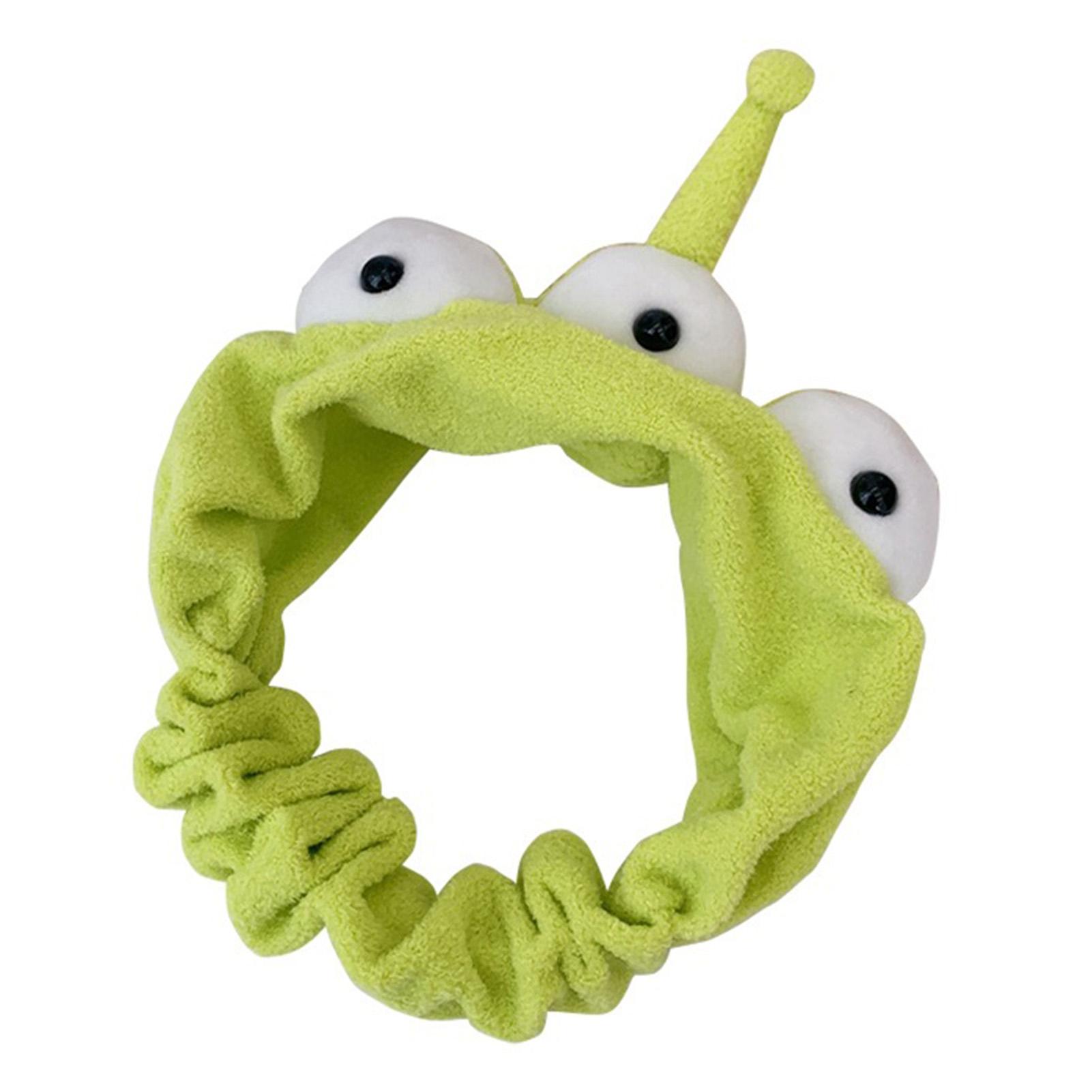 

Плюшевая мультяшная повязка на голову с большим украшением для глаз, эластичная повязка для волос для занятий спортом и макияжа, умывания лица, 3 глаза