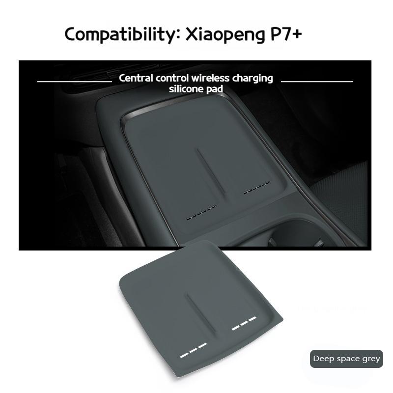 Suitable for 24 Xiaopeng P7 + wireless charging silicone pads car interiors non-slip and dust-proof pads car charging pads