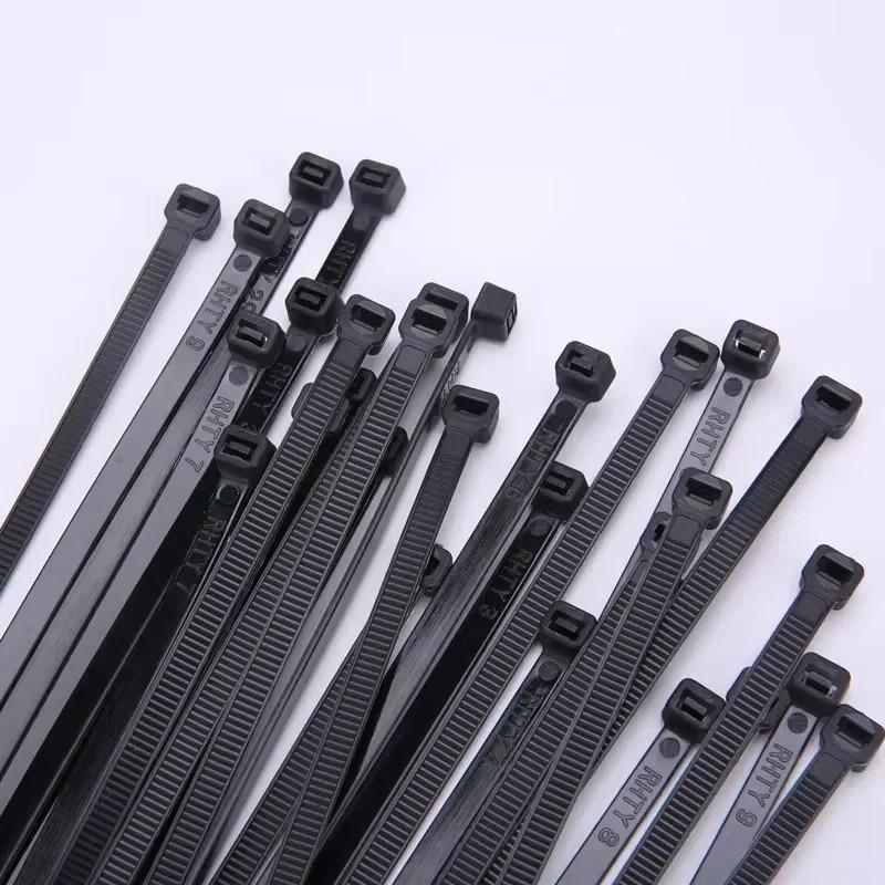 50/100Pcs Self-locking Plastic Nylon Zip Ties Black Zip Ties Fastening Loops Zip Ties Zipper Ties Nylon Zip Ties Set