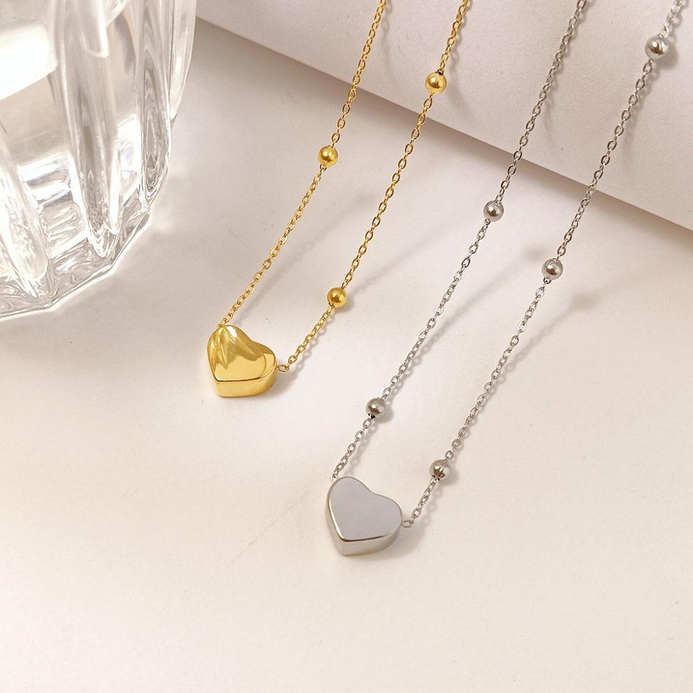 Personality Simple Love Bead Necklace Fashion Design Titanium Steel Collarbone Chain Women Do Not Fade