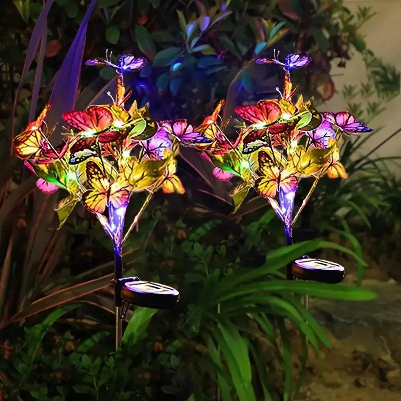 

Solar Butterfly Tree Lights Outdoor Decorative Solar Garden Light Yard Lawn Waterproof Sunlight Festival Wedding Roof Decoration Always On
