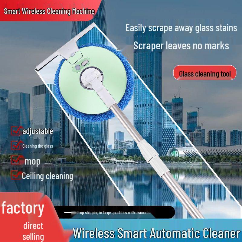 Automatic Electric Window Cleaning Robot with Telescopic Rod