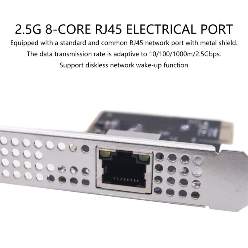 2.5Gbps PCIe To RJ45 Networking Card RTL8125BG Chip Gigabit Ethernet PCIE Networking Card Adapter For Desktop Transmission