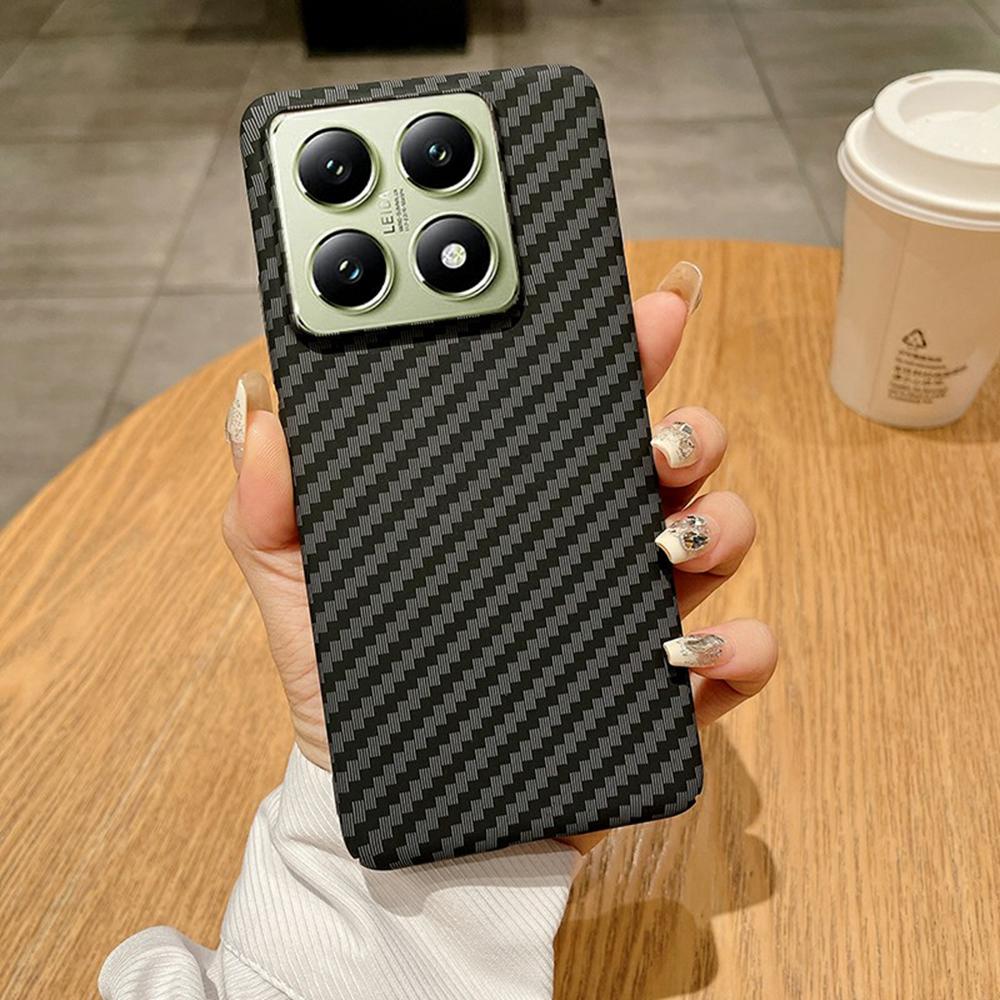 

Для Xiaomi 14T/14T Pro Чохол Твердий ПК Чохол для телефону Текстура вуглецевого волокна Захист від падінь Black
