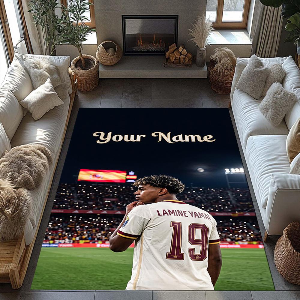 Tappetino Personalizzato con Nome Lamin Yamal Perfetto Per Cucina Soggiorni Ingresso Corridoio Tappeto Antiscivolo Decora Uffici Migliore Per Natale