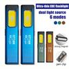 Ultra Thin Flashlight, High Brightness Magnetic Pen Clip, Dual Light Source, 5 Modes, Aluminum Alloy Material Suitable for Outdoor, Emergency