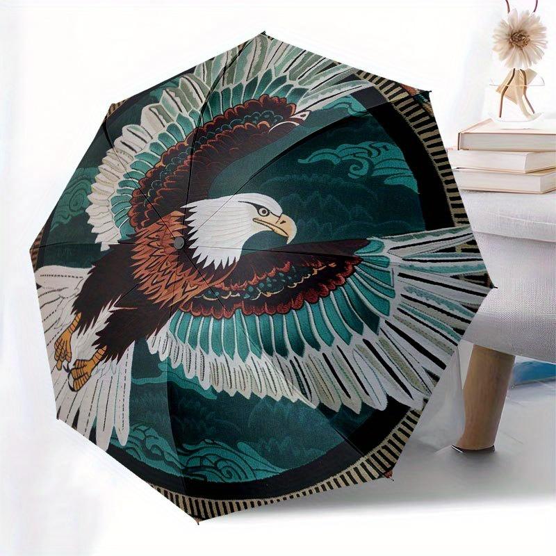 Eagle Feather Round Rug, Vibrant Wildlife Decor for Your HomeUmbrella with Cute Design, Portable 3-Fold Compact Umbrella for Men & Women, Valentine's