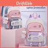 Rocket Girl Backpack With Waterproof Canvas For Middle School Students