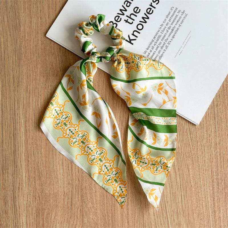 Women's Bow Tie Simple Knot Hair Tie, Colorful and Elegant Hair Ring with Long Flowing Ribbon Accessory