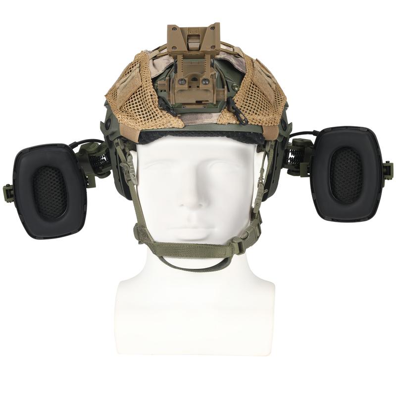 Capacete Eletrônico para Tiro Esportivo com Headset Montado no Capacete para Caça Captação de Som Redução de Ruído Proteção Auditiva Headset Tático