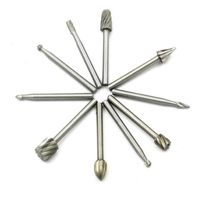 HSS Titan Fräsen Rotationsfräsen Rotationsfeilenschneider Holzschnitzerei Geschnitzte Messerschneider Werkzeuge Zubehör 3 mm Schaft Mini HSS Fräser