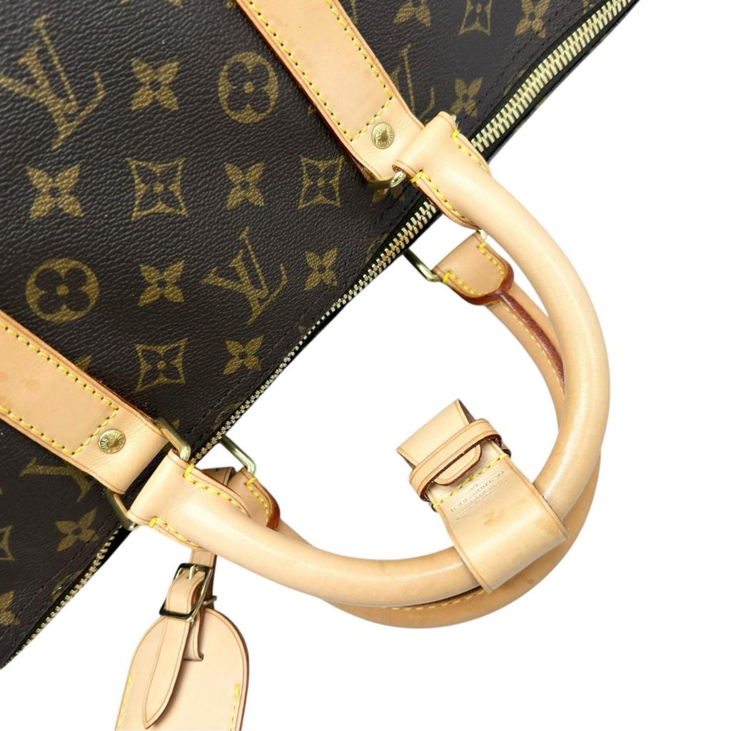 LOUIS VUITTON Monogram Keepal Band Lierre 55 Boston bag Brown Women used