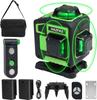 Laser 4D Green Laser Level for Building and Remote Magnetic Rotating Laser Safety Class 16 Laser Level Level, Level, 4x360°, Alignment, Rechargeable,