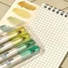 4pcs Soft Tip Highlighter Pen Refillable Note Taking Markers Durable Art Marker Pen  Students Gift
