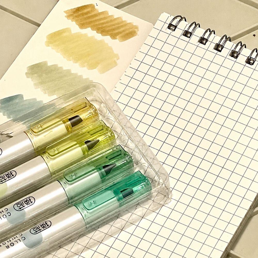 4pcs Soft Tip Highlighter Pen Refillable Note Taking Markers Durable Art Marker Pen  Students Gift