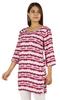 Moomaya Womens Tops Rayon Block Print Tunic 3 4th Sleeve Tunic Summer Blouse