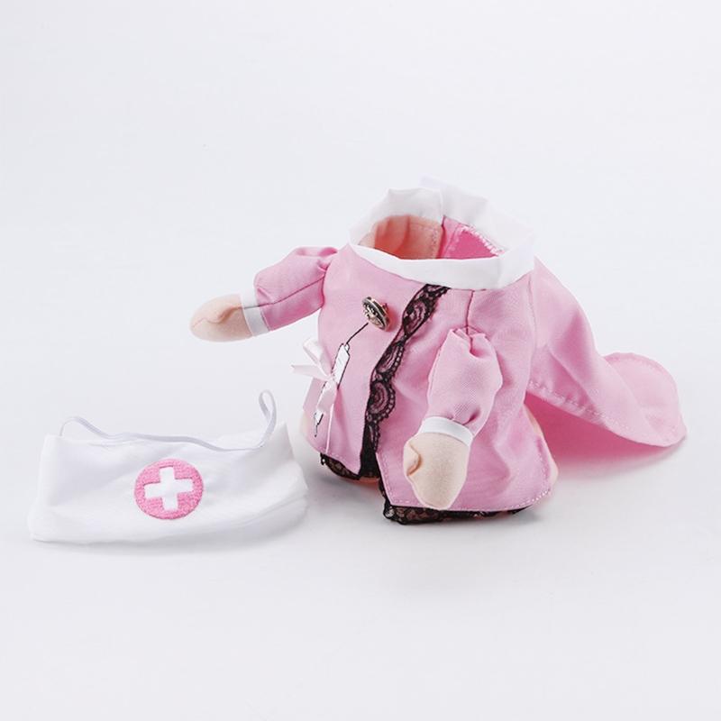 Pet Nurse Costume Nurse Dog Clothes Holiday Apparel for Cats Christmas Halloween Outfits Easy to Wear Lovely Uniform