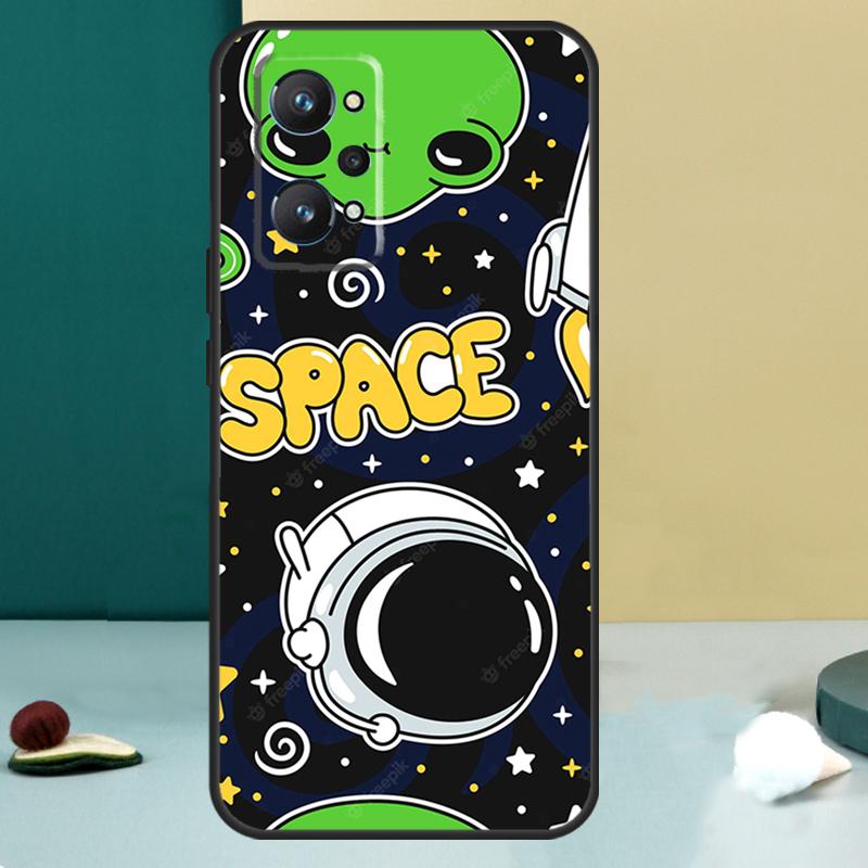 Aesthetics Cute Cartoon Alien For Realme 13 12 10 11 14 Pro Plus GT 6 5 6T GT7 Pro C55 C53 C51 C21Y C25S C75 C67 C61 Case