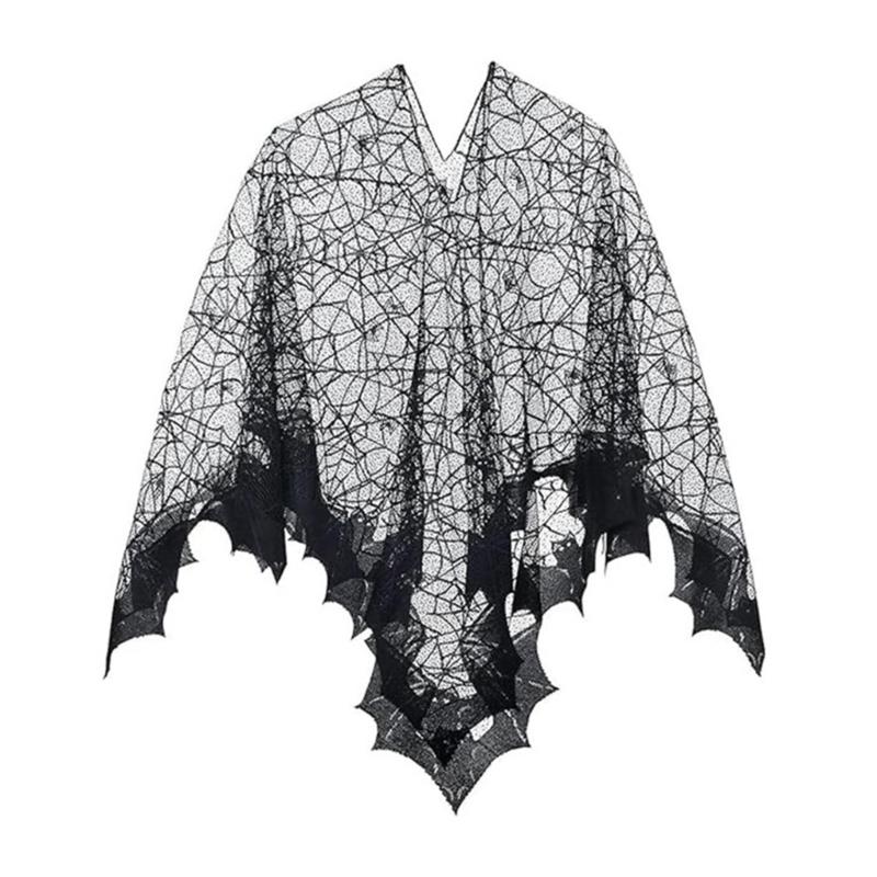 Spiders Costume Adult Cape Tights Necklace Chocker Earings Mask and Witch Hat Halloween Costume Outfit for Women