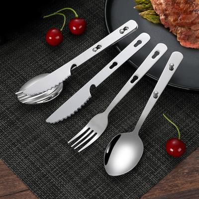 Knife Fork Spoon Set Stainless Steel Dinnerware Easy To Clean Mirror Polished Cutlery for Camping Dining Kitchen Use Flatware Utensils