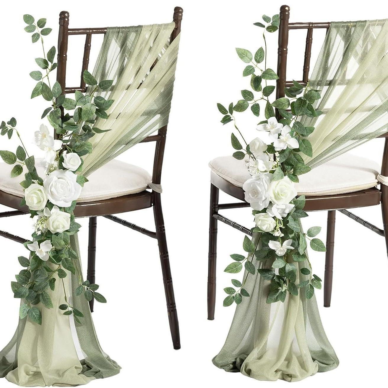 

Имитация спинки стула Декоративный цветок Свадебный реквизит для свадьбы Уличный стул Спинка пряжа Декоративный шифон Шторы Поставка