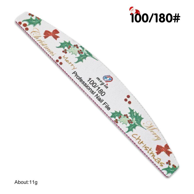 

Christmas Nail Files Double-Sided Manicure Gel Nails Home Salon Washable Nail Gel Remove Polish Buffer Boards New Year Files1Pcs A5