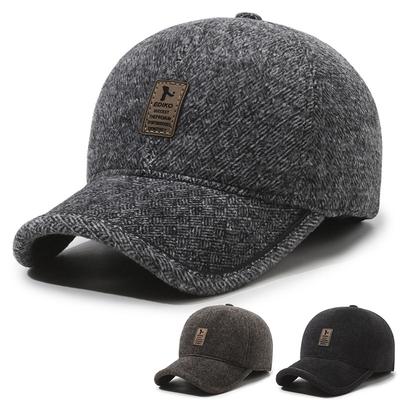 Middle-Aged and Old Cap Autumn Winter Father's Cap Men Windproof Ear Protection Velvet Thick Warm Baseball Cap
