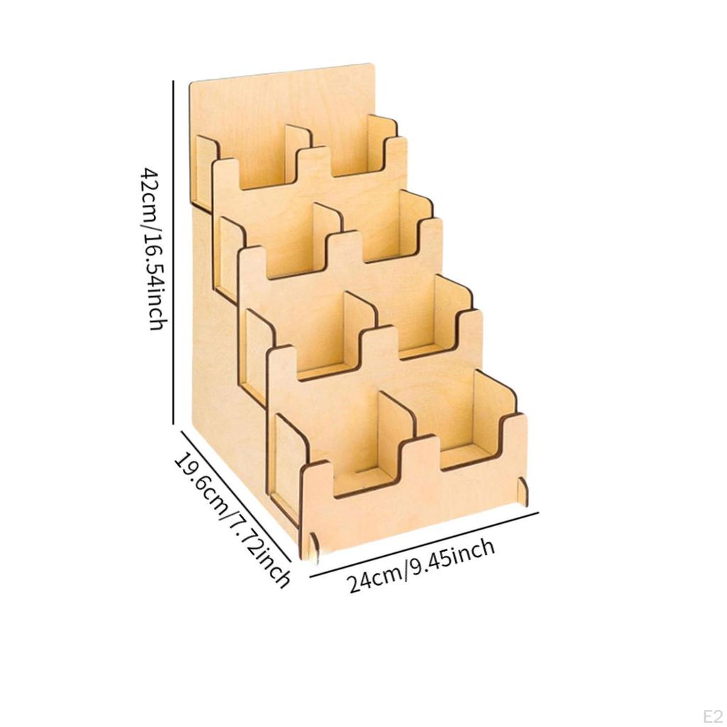 Christmas Greeting Card Display Stand Sticker 4 Tier Easy Assembly Brochure Holder for