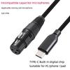 Type C Cable Noise Reductions USB C To XLRFemale Cable Wide Compatibility