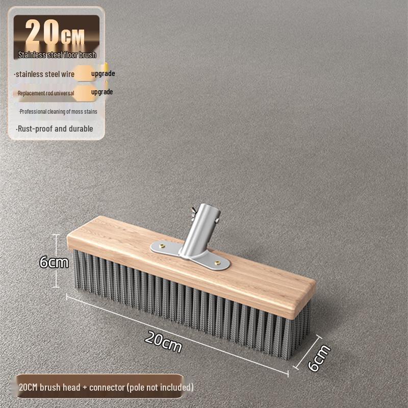 OIMG Long Handle Stainless Steel Wire Floor Cleaning Brush
