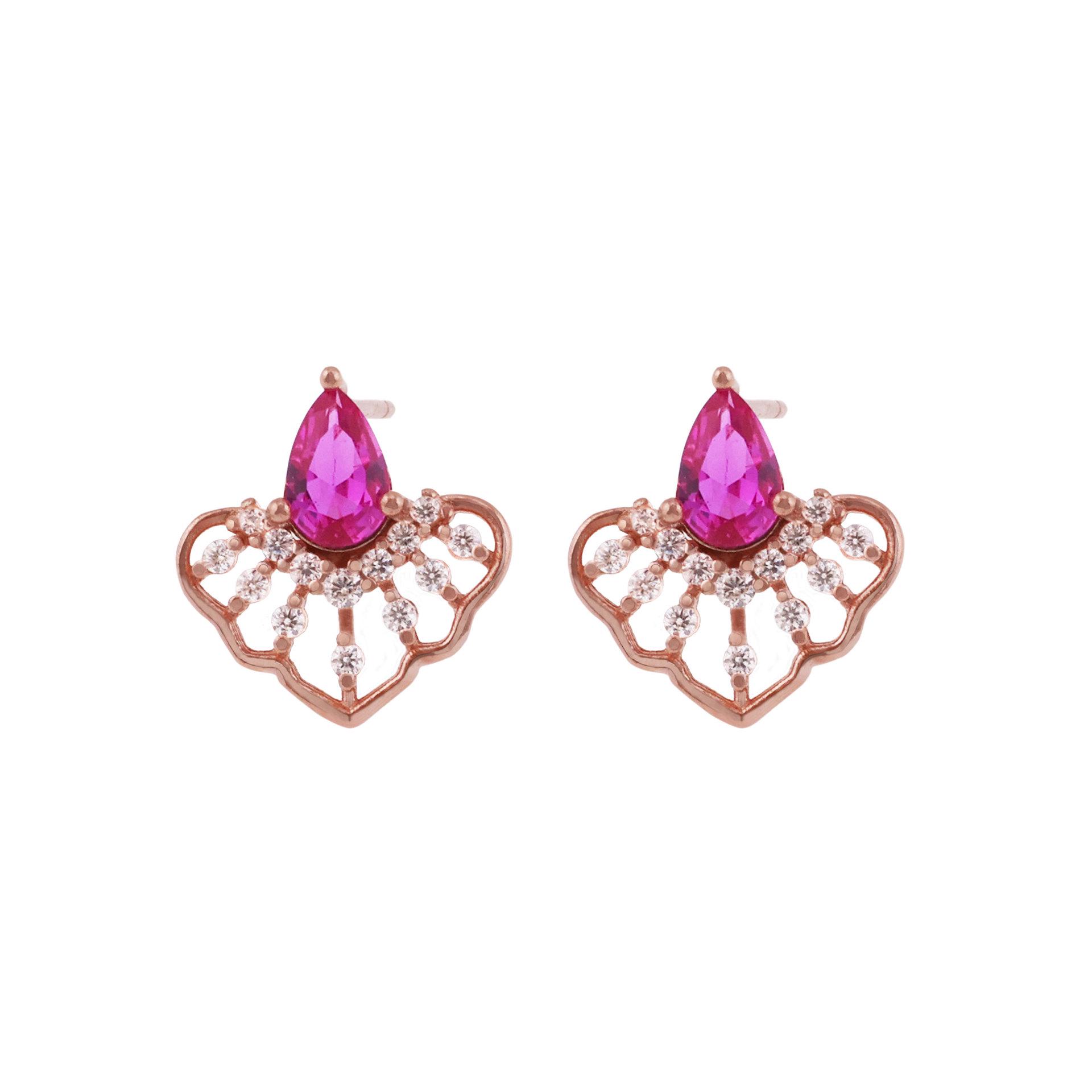 Zhenxing S925 Sterling Silver Heart-Shaped Flower Bud Stud Earrings - Versatile Luxury Design for Women