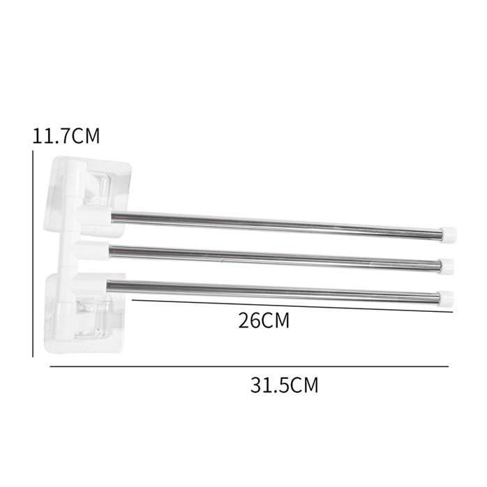 Rotatable Towel Rack Wall Mounted Bathroom Towel Holder with Shelf Multi Function Hanging Bar for Kitchen Towel Paper