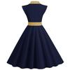 2023 Elegant Polka Dot Lapel Dress with Slimming Wide Hem and Belt