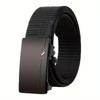 2024 Men's No-Tooth Nylon Canvas Belt with Automatic Buckle - Casual Versatile Wide Waistband for Jeans