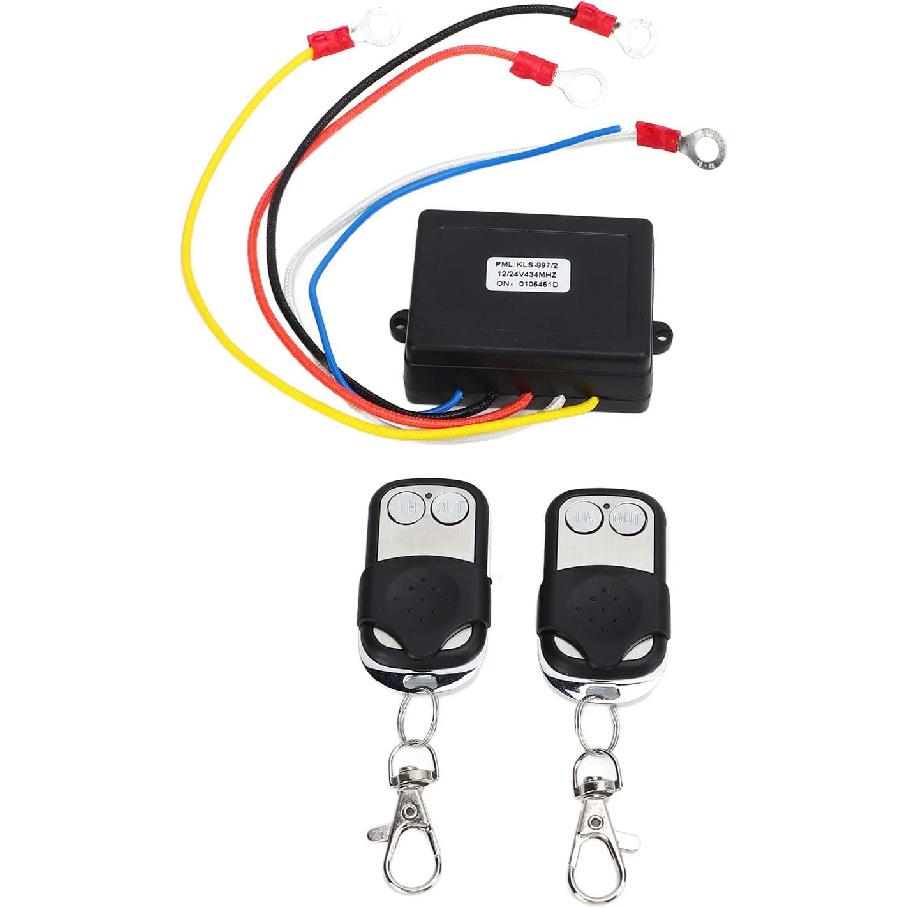KIMISS Wireless Winch Remote Control Kit, 12V 24V Universal Winch Wireless Remote Control Switch Receiver Kit for Truck ATV SUV