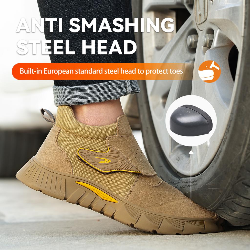 Men's Heat-resistant Welding Shoes Anti-smash Anti Puncture Indestructible Shoes Work Sneakers Protection Shoes Work Boots Men
