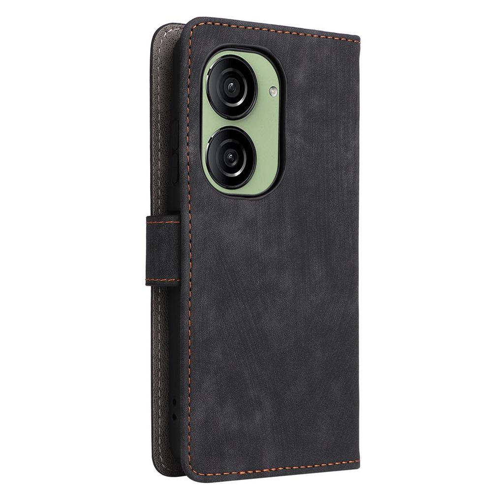 For Asus Zenfone 10 5G/Zenfone 9 5G Phone Case Wallet Stand Magnetic PU Leather RFID Blocking Cover with Strap