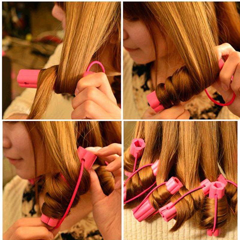 6 Stück/Set Magischer Lockenwickler Selbstklebende Haarwickler Hitzefrei Schlafen Lockenwickeln Frauen DIY Haar Lockenstab Haarstyling Werkzeug