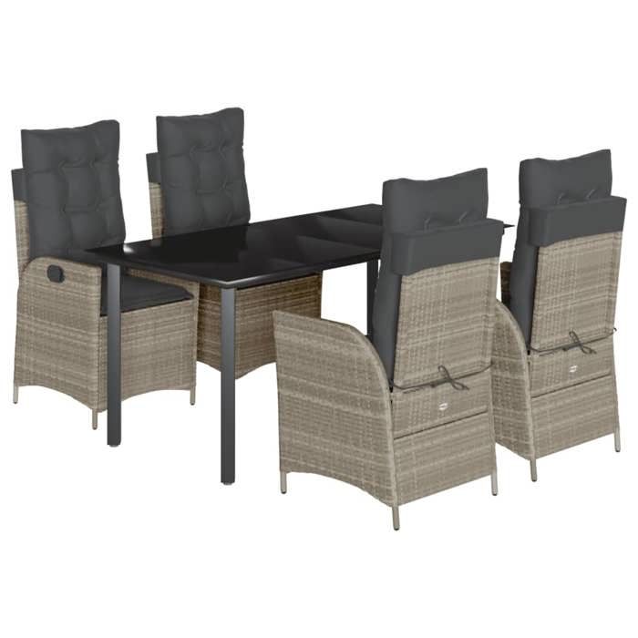 VidaXL Ensemble à Manger de Jardin avec Coussins 5 pcs, Table et Chaise de Terrasse, Meubles de Patio, Mobilier d'Extérieur, 3213288