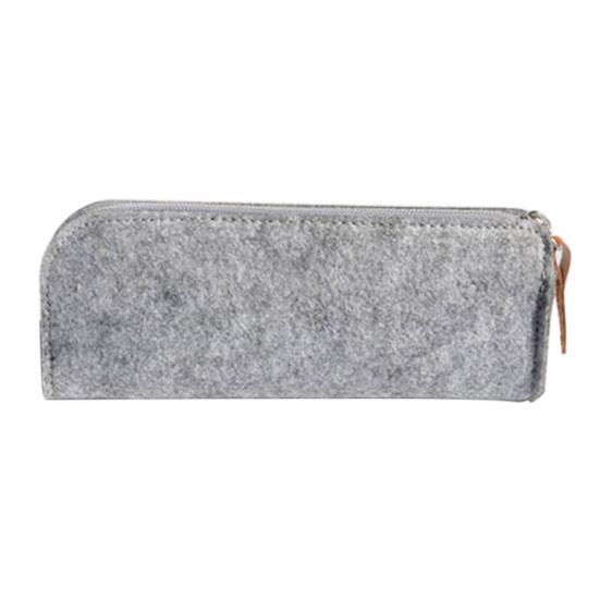 Portable Pencil Case Felt Student Pen Box Ruler Eraser Stationery Zipper Bag