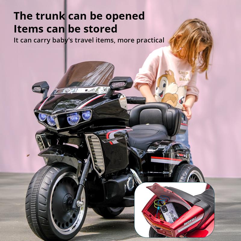 Children Dual Drive Electric Motorcycle Tricycle Oversized Toy Car Can Sit On Baby Battery Motorcycle