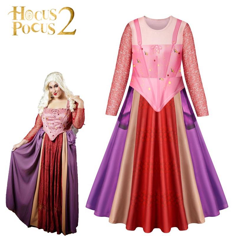 Sarah Hocus Pocus Sanderson Winifred Mary Cosplay Costume Set Carnival Halloween