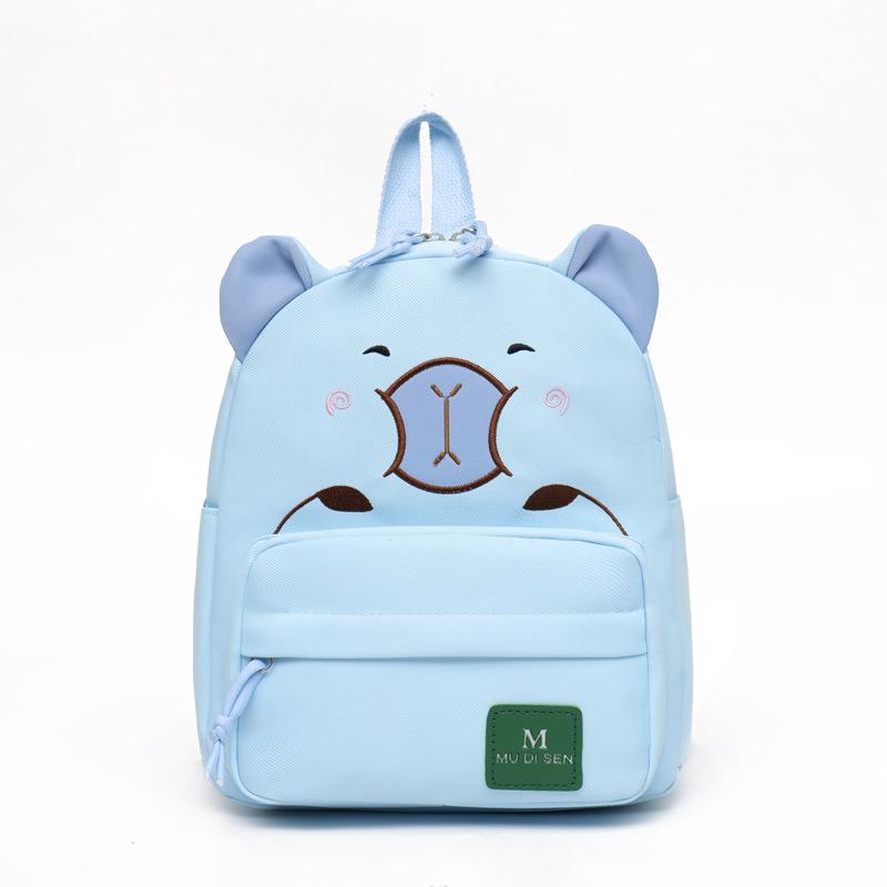 School bag large capacity backpack kapibara cartoon love embroidery backpack boys and girls children's bag