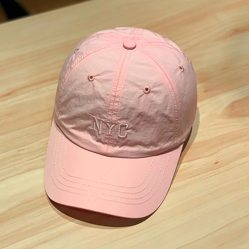 

Nyc Summer Sun Protection Baseball Cap With Embroidered Letters For Women Men Outdoor Use Pink