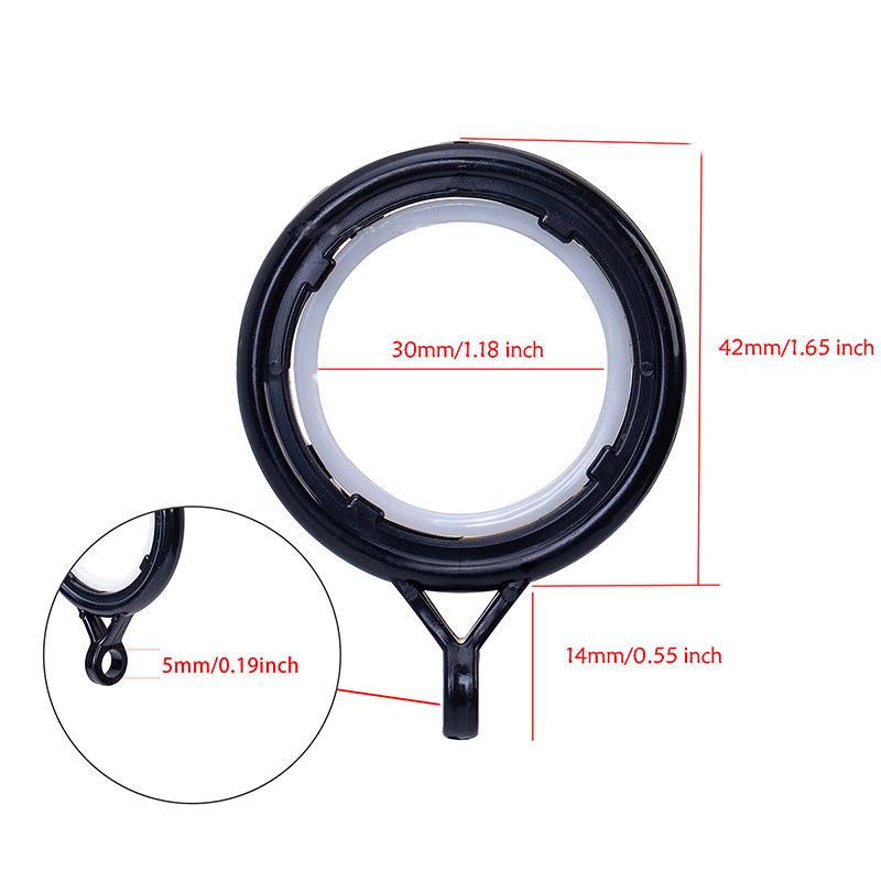 32PCS Plastic Curtain Grommets Nanoscale Low Noise Silence Sliding Roman Rings Inner Diameter 30/42mm Curtain Eyelet Rings