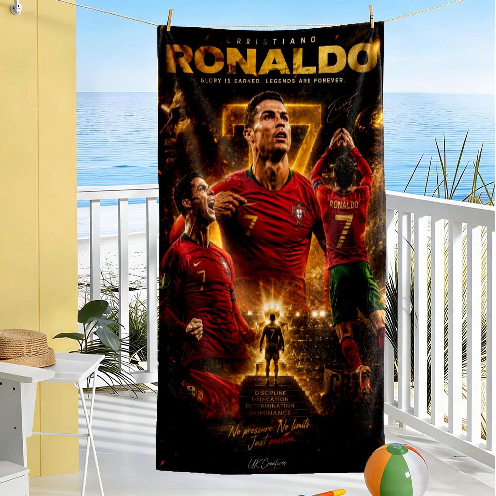 Cristiano Ronaldo Real Madryt Ręcznik Plażowy Super Miękki & Chłonny Wygodny Lekki 70cmx140cm(27x55inch)