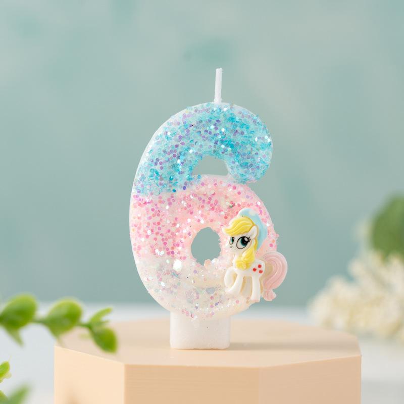 Cartoon Creative DIY Birthday Party Atmosphere Digital Candle 0-9 Decorative Ornaments Crafts