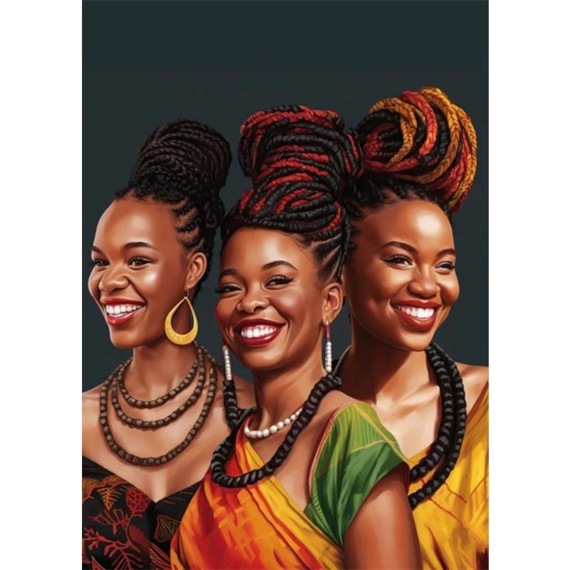 Beautiful African Woman Posters and Prints Canvas Painting Portrait Wall Art Pictures for Living Room Home Decoration No Frame