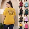 Summer Women's T-shirt Plus Size Sexy Backless Butterfly Hollow Short Sleeve Top Round Neck Casual T-Shirt