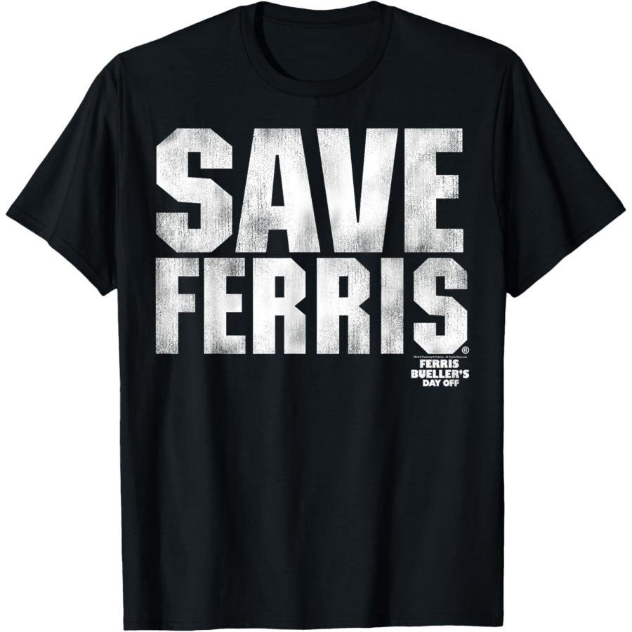 

Ferris Bueller s Day Off White Distressed Save Ferris T-Shirt XXXXXL чорний